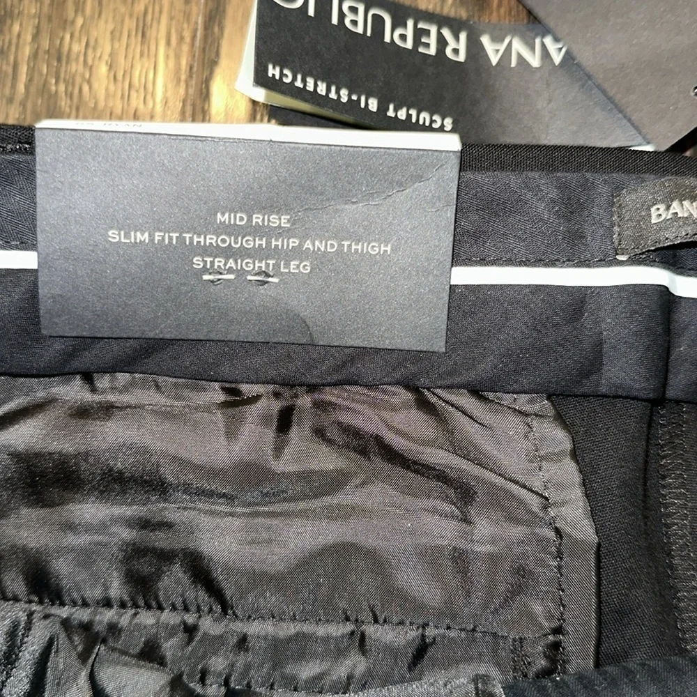 Banana Republic Ryan Black Dress Pants Straight Leg size 6S new with tags